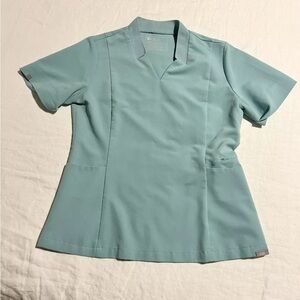 Figs Technical Collection Short Sleeve Scrub Top Green Medium
